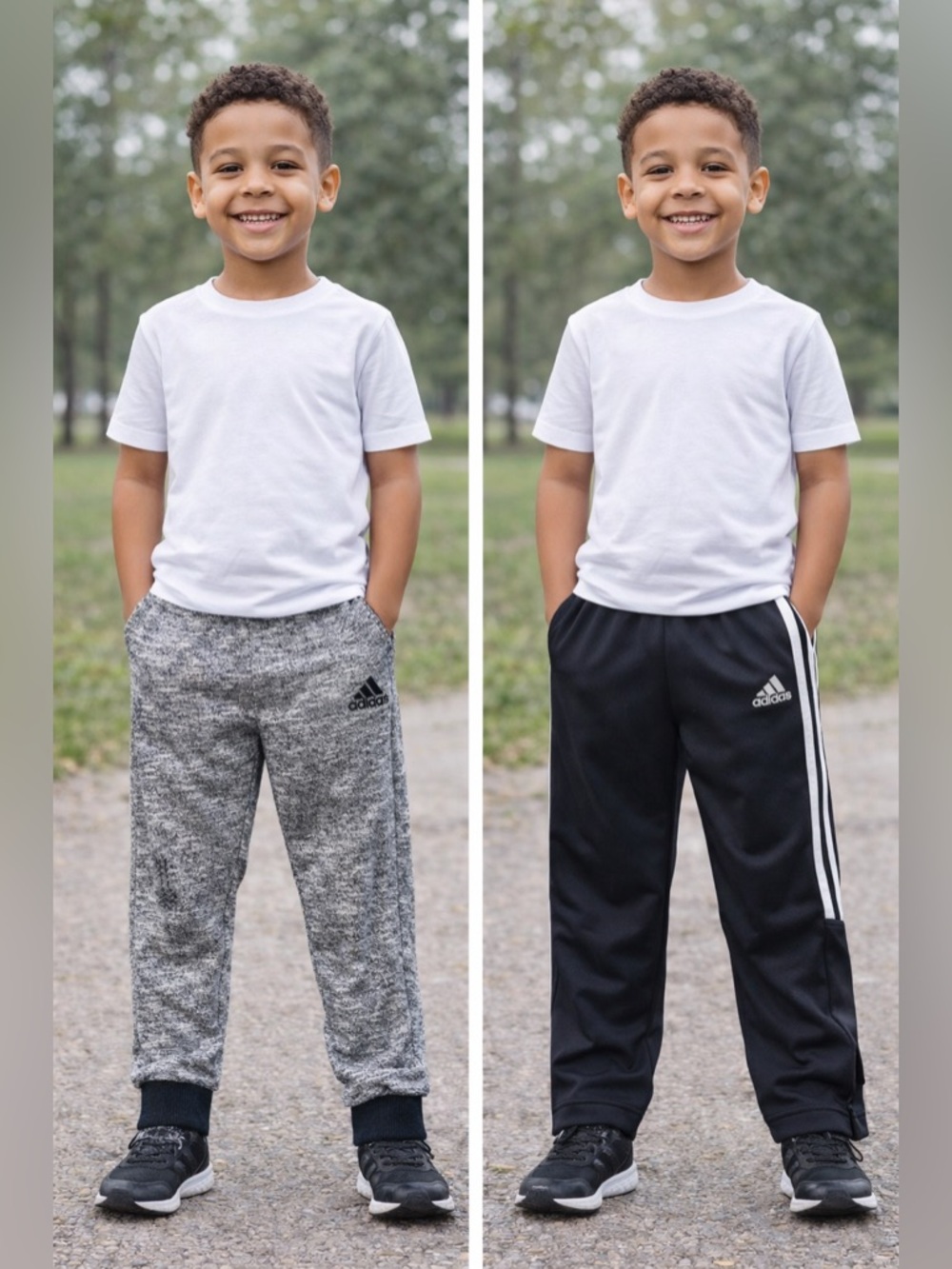Adidas Youth Pants Bundle Size 6 Joggers & Track Pants Gray Black Athletic